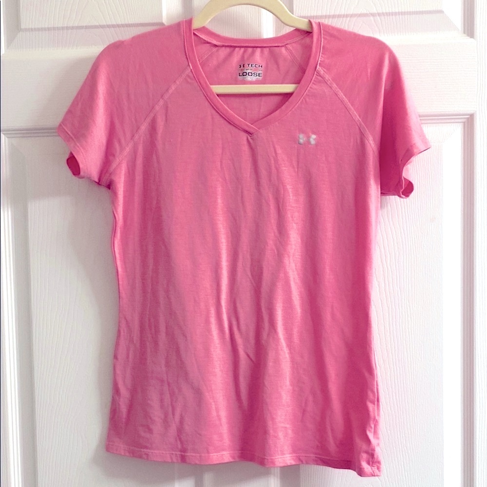 Under Armour Pink Raglan Short Sleeve Fitted Tee